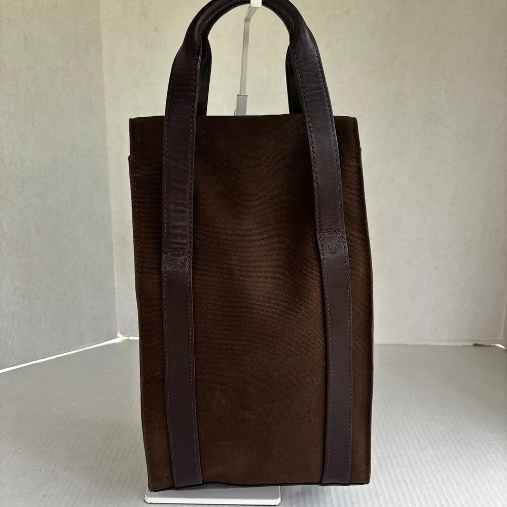 Cutter‎ & Buck Wine Carrier Bag  Brown Outback Steakhouse Canvas Leather New